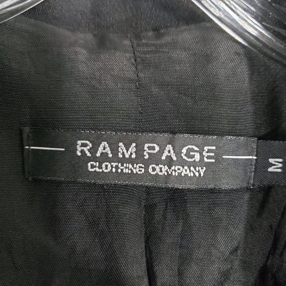 Rampage Women's Size M Black Lined Button Down Peplum Suit Coat Jacket Blazer - Picture 11 of 11